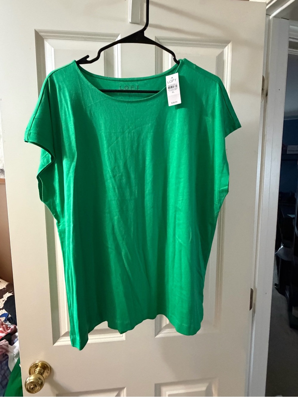 LOFT Bright Green Short-Sleeve Crew Tee